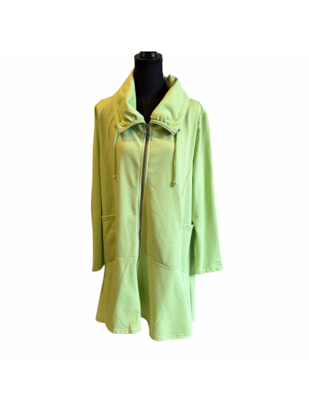 Ulla Popken lime green Long length peplum swing sweat jacket women’s 16/18